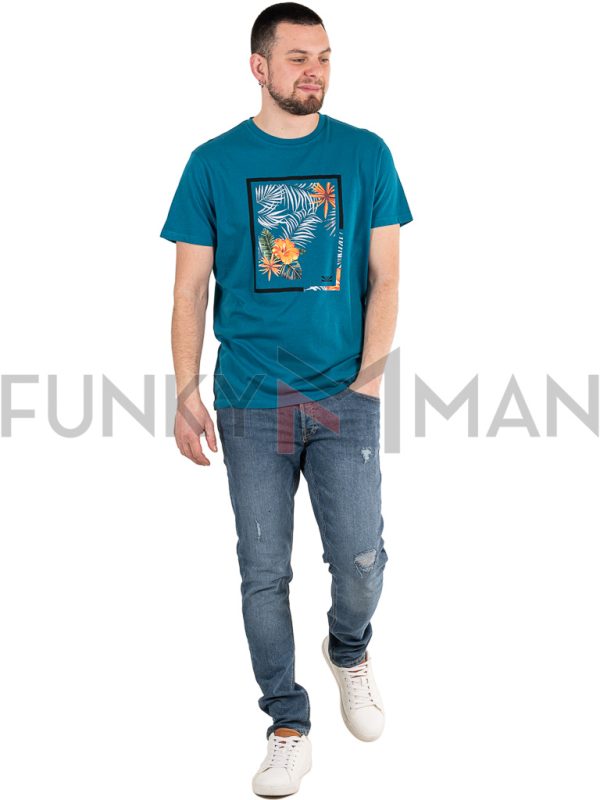 T-Shirt FUNKY BUDDHA FBM005-045-04 ανοιχτό Μπλε
