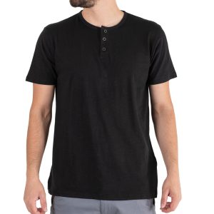 Henley Flama T-Shirt DOUBLE TS-182 Μαύρο