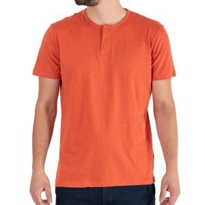 Henley Flama T-Shirt DOUBLE TS-182 Πορτοκαλί