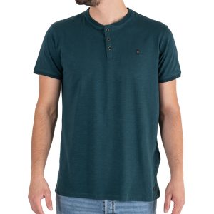 Henley Flama T-Shirt DOUBLE TS-183 σκούρο Πράσινο