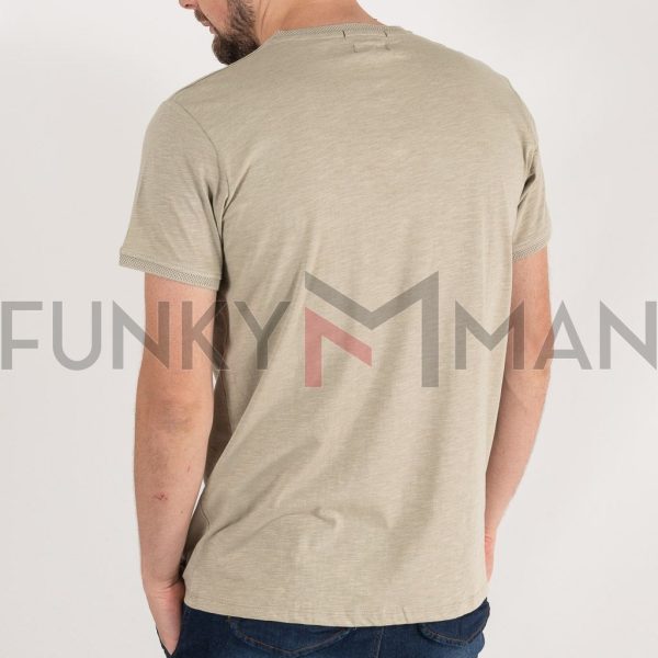 Henley Flama T-Shirt DOUBLE TS-183 Γκρι