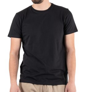 Round Neck T-Shirt DOUBLE TS-185B Μαύρο