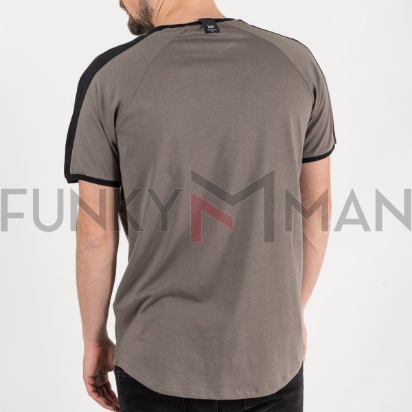 Round Neck Raglan T-Shirt DOUBLE TS-187 σκούρο Γκρι