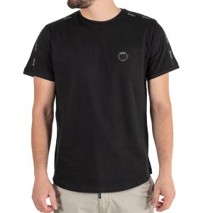 Round Neck Raglan T-Shirt DOUBLE TS-188 Μαύρο