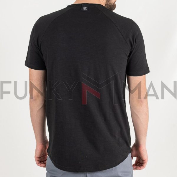 Raglan Flama T-Shirt DOUBLE TS-189 Μαύρο