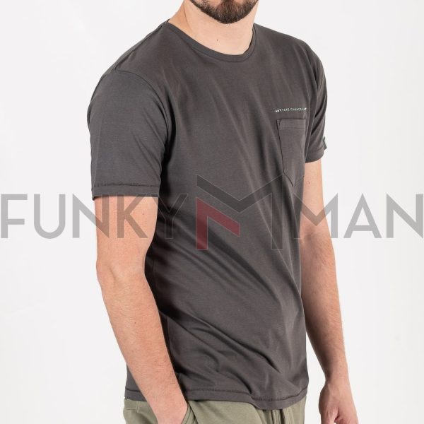 Chest Pocket T-Shirt DOUBLE TS-190 Ανθρακί