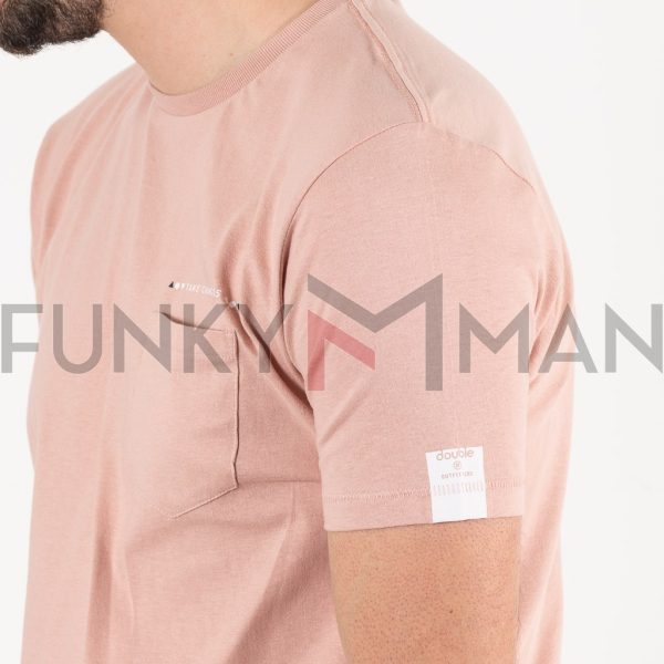 Chest Pocket T-Shirt DOUBLE TS-190 σκούρο Ροζ