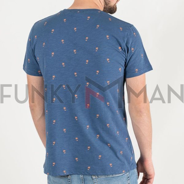 All Over Print Fashion T-Shirt DOUBLE TS-191 Μπλε