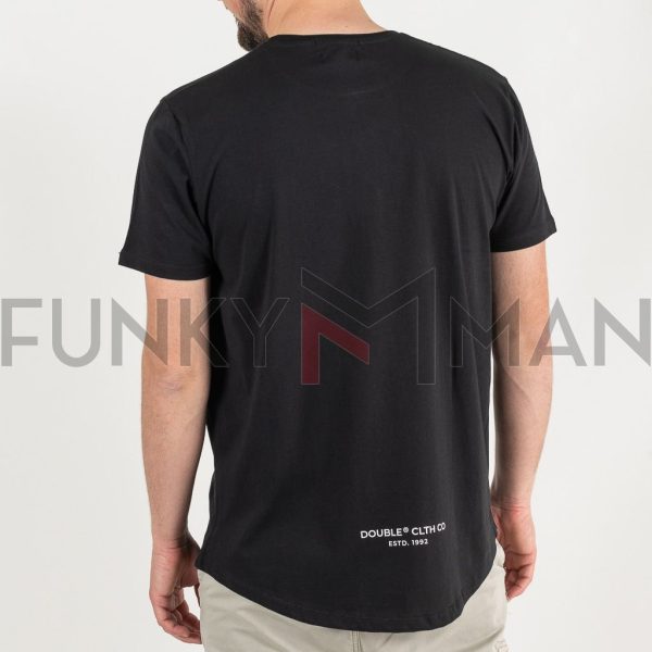 Front & Back Print T-Shirt DOUBLE TS-196 Μαύρο