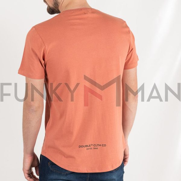 Front & Back Print T-Shirt DOUBLE TS-196 ανοιχτό Πορτοκαλί