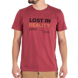Graphic Print T-Shirt DOUBLE TS-197 Wine Red