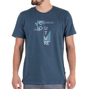 Graphic Print T-Shirt DOUBLE TS-198 Μπλε