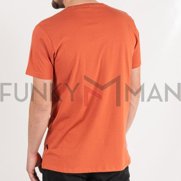 Graphic Print T-Shirt DOUBLE TS-198 Πορτοκαλί