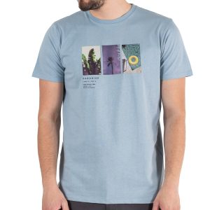 Graphic Print T-Shirt DOUBLE TS-199 ανοιχτό Μπλε