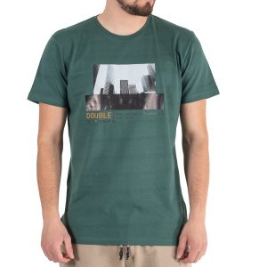 Graphic Print T-Shirt DOUBLE TS-200 σκούρο Πράσινο