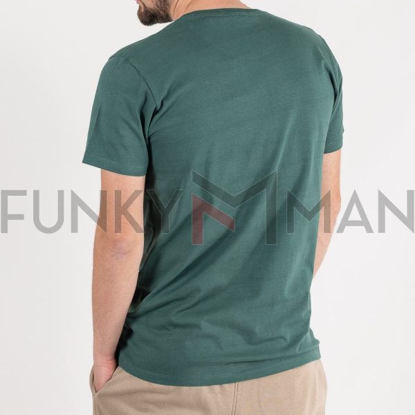 Graphic Print T-Shirt DOUBLE TS-200 σκούρο Πράσινο