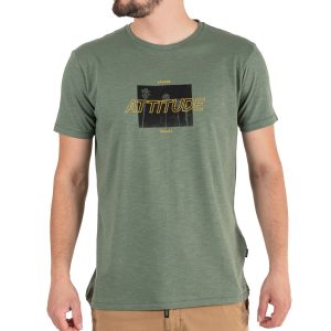 Graphic Print Flama T-Shirt DOUBLE TS-201 Χακί