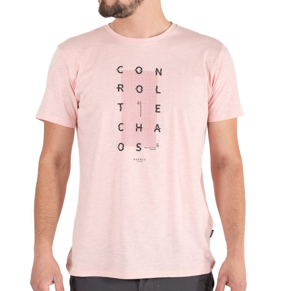 Graphic Print Flama T-Shirt DOUBLE TS-201 ανοιχτό Ροζ