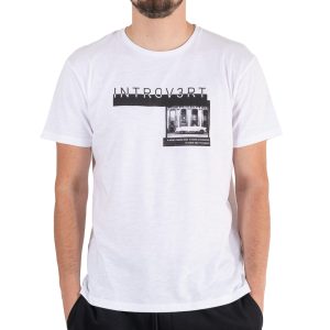 Graphic Print Flama T-Shirt DOUBLE TS-201 Λευκό