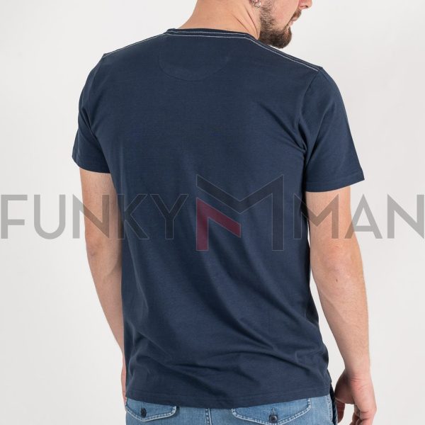 Graphic Print T-Shirt DOUBLE TS-203 Navy