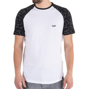 Graphic Raglan Sleeve Fashion T-Shirt DOUBLE TS-205 Λευκό