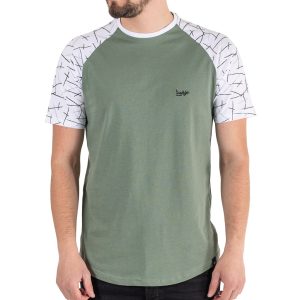 Graphic Raglan Sleeve Fashion T-Shirt DOUBLE TS-205 Χακί