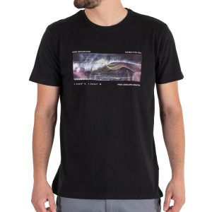 Graphic Print T-Shirt DOUBLE TS-211B Μαύρο