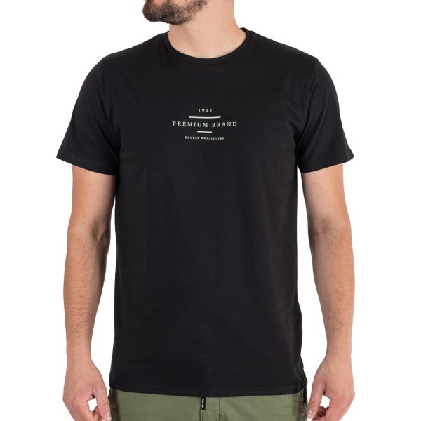 Graphic Print T-Shirt DOUBLE TS-212B Μαύρο