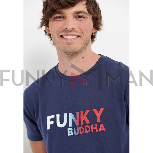 T-Shirt FUNKY BUDDHA FBM005-029-04 Μπλε