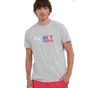 T-Shirt FUNKY BUDDHA FBM005-029-04 ανοιχτό Γκρι