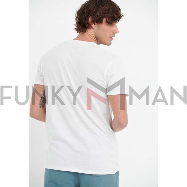 T-Shirt FUNKY BUDDHA FBM005-029-04 Λευκό