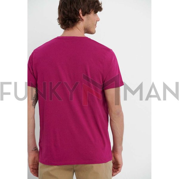T-Shirt FUNKY BUDDHA FBM005-371-04 Μπορντό