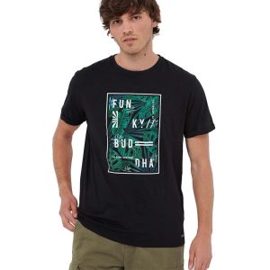 T-Shirt FUNKY BUDDHA FBM005-371-04 Μαύρο