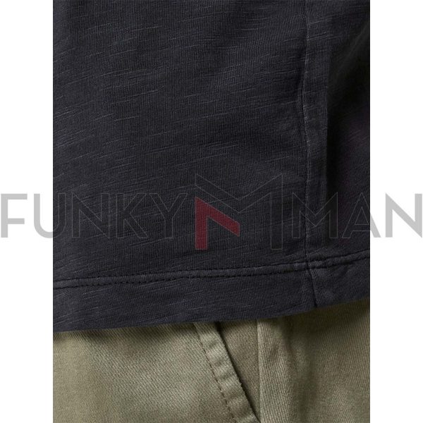 Henley Slim Line T-Shirt JACK & JONES 12164972 Μαύρο