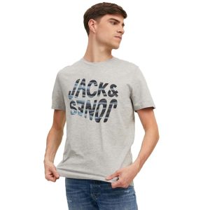 T-Shirt JACK & JONES 12210481 ανοιχτό Γκρι