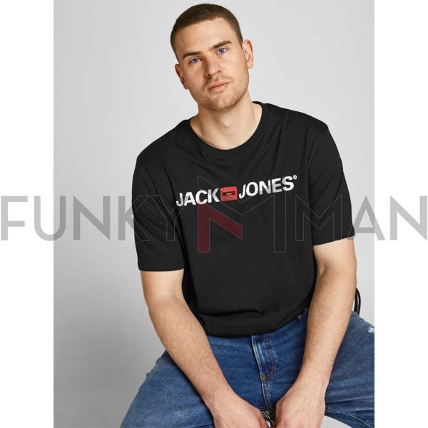T-Shirt σε Μεγάλα Μεγέθη JACK & JONES 12184987 Μαύρο