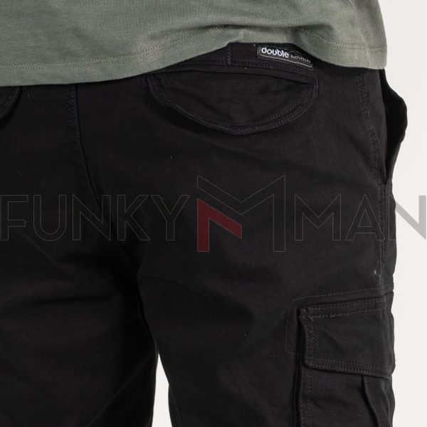 Chinos Cargo Special Fabric Παντελόνι με Λάστιχα DOUBLE CCP-35 Μαύρο