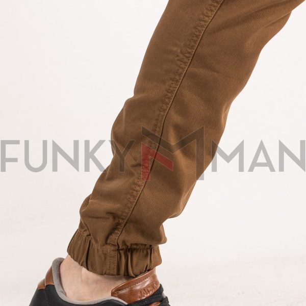 Chinos Cargo Special Fabric Παντελόνι με Λάστιχα DOUBLE CCP-35 Camel