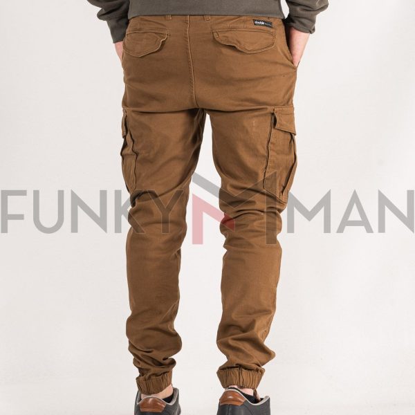 Chinos Cargo Special Fabric Παντελόνι με Λάστιχα DOUBLE CCP-35 Camel