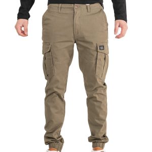 Chinos Cargo Special Fabric Παντελόνι με Λάστιχα DOUBLE CCP-35 Olive