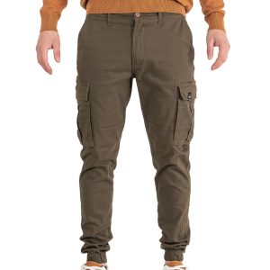 Chinos Cargo Παντελόνι με Λάστιχα DOUBLE CCP-37 Χακί