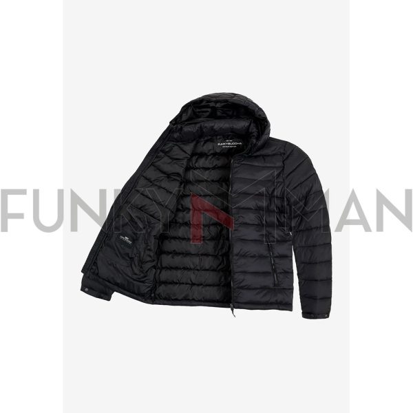 Puffer Jacket FUNKY BUDDHA FBM006-031-01 Μαύρο