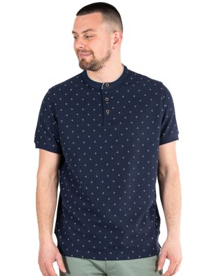 Mao All Over Print Fashion Polo DOUBLE PS-298S σκούρο Μπλε