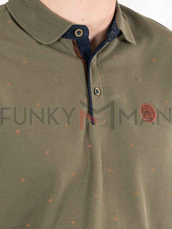 All Over Print Polo DOUBLE PS-299S Χακί