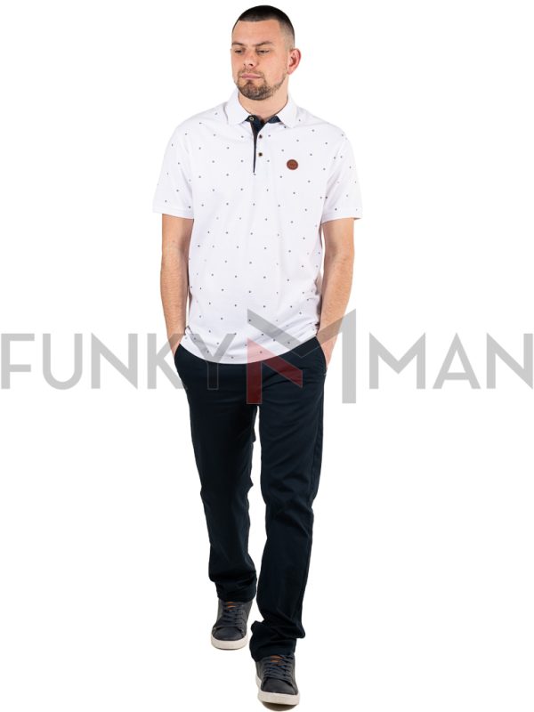 All Over Print Polo DOUBLE PS-299S Λευκό