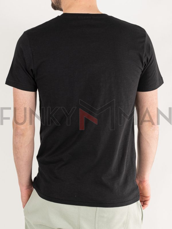 Graphic Print Flama T-Shirt DOUBLE TS-035 Μαύρο