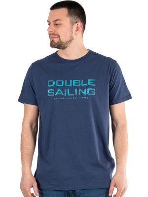 Graphic Print T-Shirt DOUBLE TS-242 σκούρο Μπλε