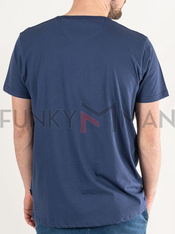 Graphic Print T-Shirt DOUBLE TS-242 σκούρο Μπλε