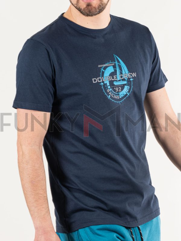 Graphic Print T-Shirt DOUBLE TS-243 Navy