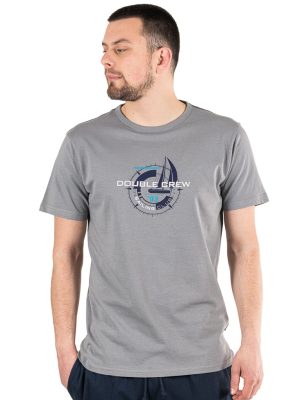 Graphic Print T-Shirt DOUBLE TS-243 Γκρι